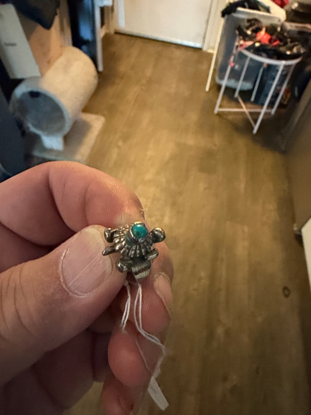Sterling Silver Turquoise Turtle Ring